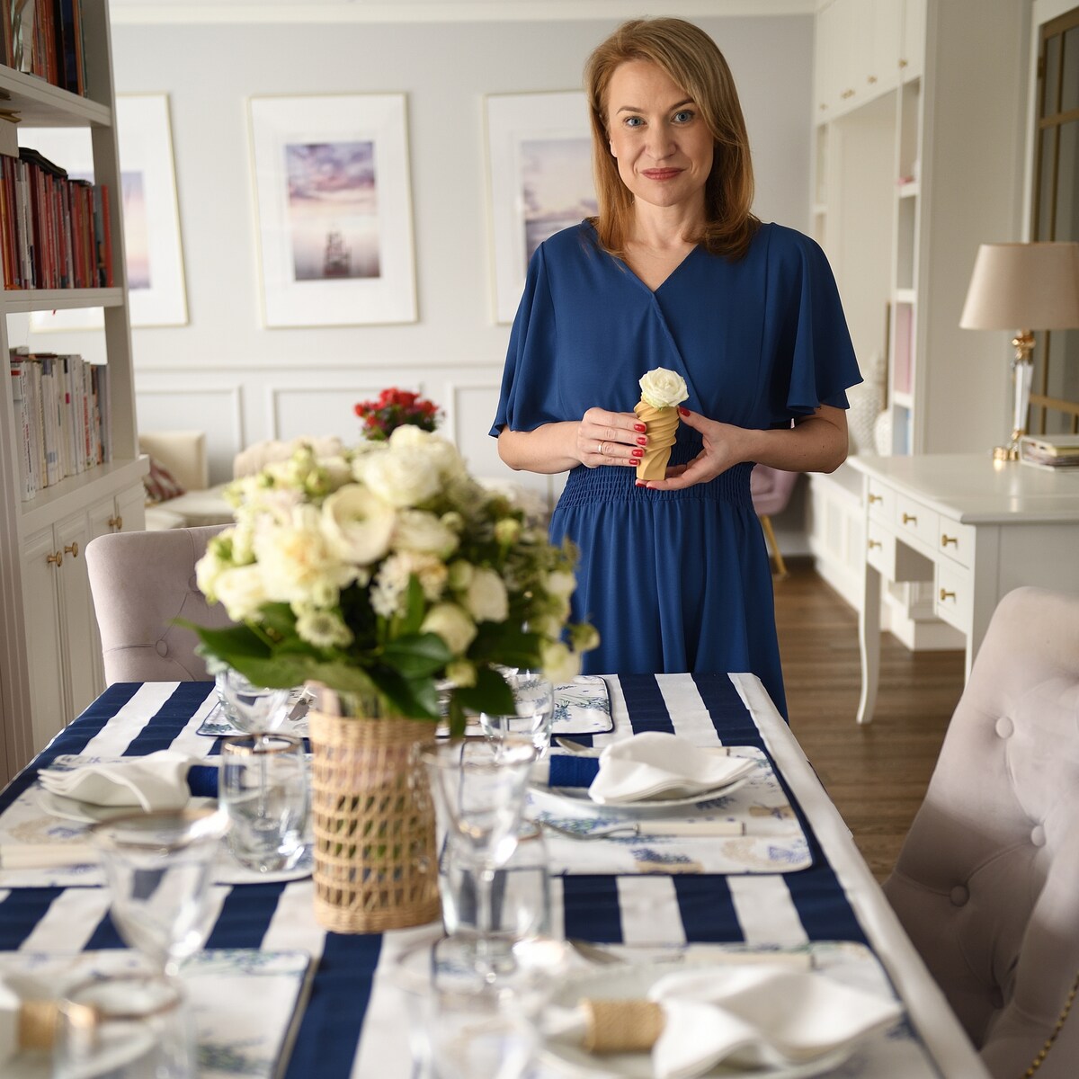 Obrączki na serwetki Blue & Beige Rings