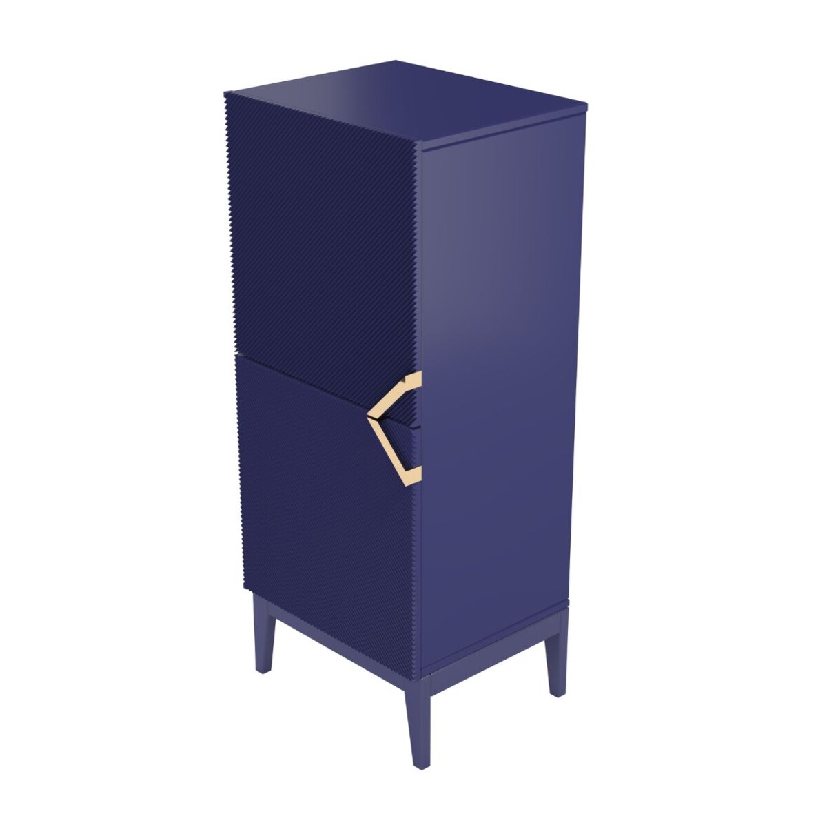 Drewniana komoda Visby DEMI HIGH 2D / kolor granat szlachetny / szer. 50,5 cm