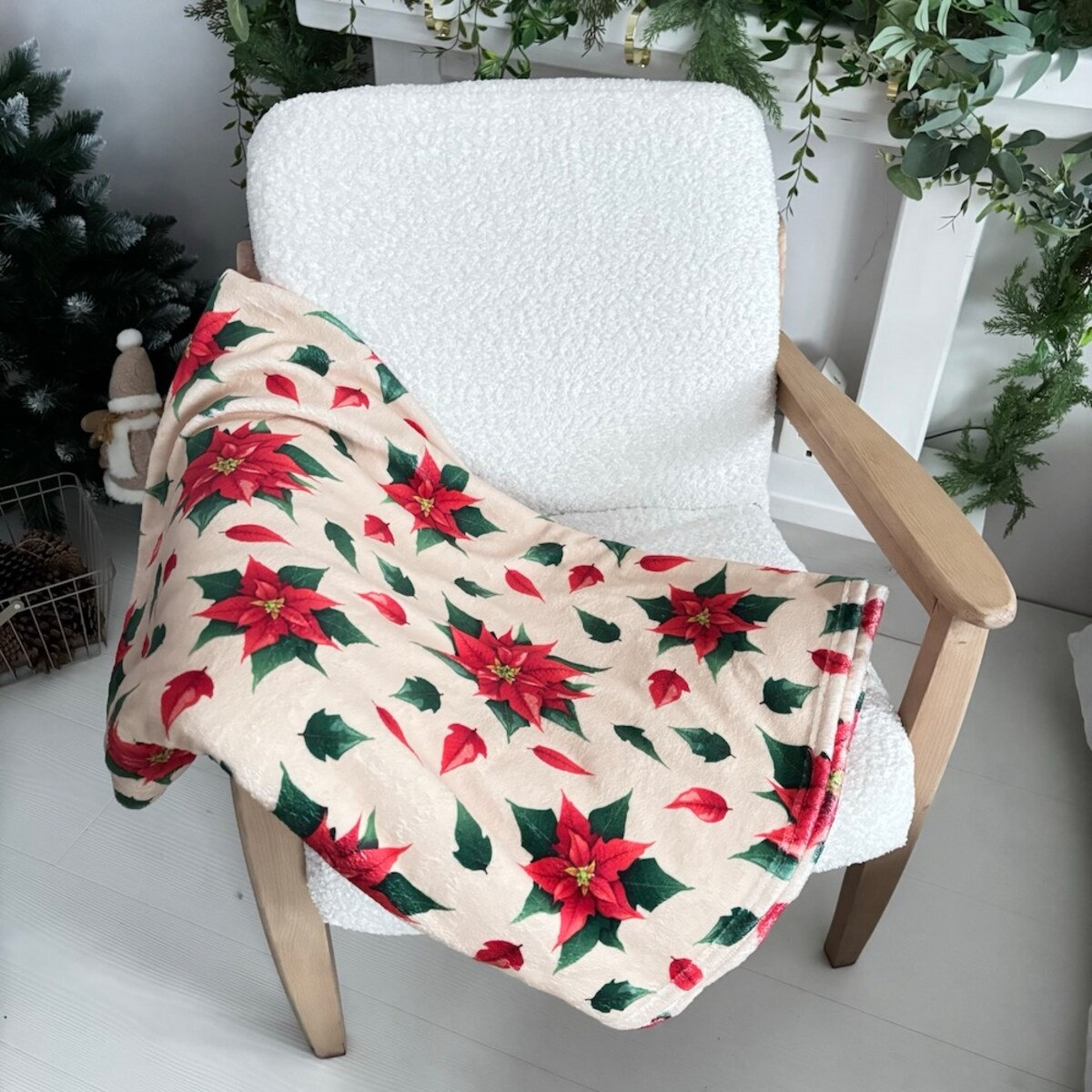 Koc świąteczny Gwiazdy Betlejemskie Poinsencje