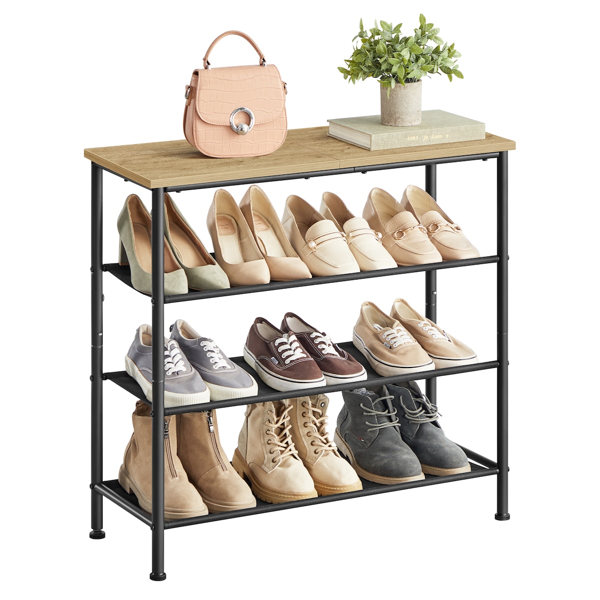 Szafka Na Buty w stylu loftowym dąb Artisan, czarny