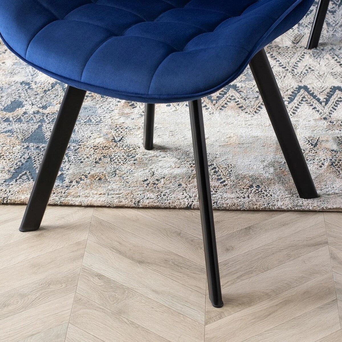 Krzesło Tapicerowane Welurowe RICK Granat do Jadalni