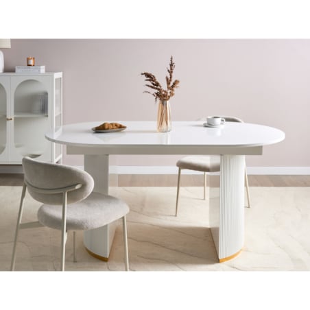 Stół do jadalni rozkładany DULVERTON Biały 160/200 cm 90 cm