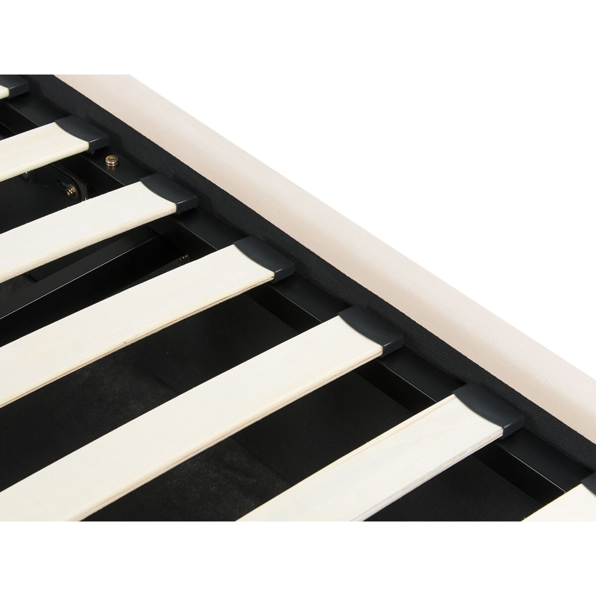 Łóżko z pojemnikiem welurowe 90 x 200 cm beżowe ANET