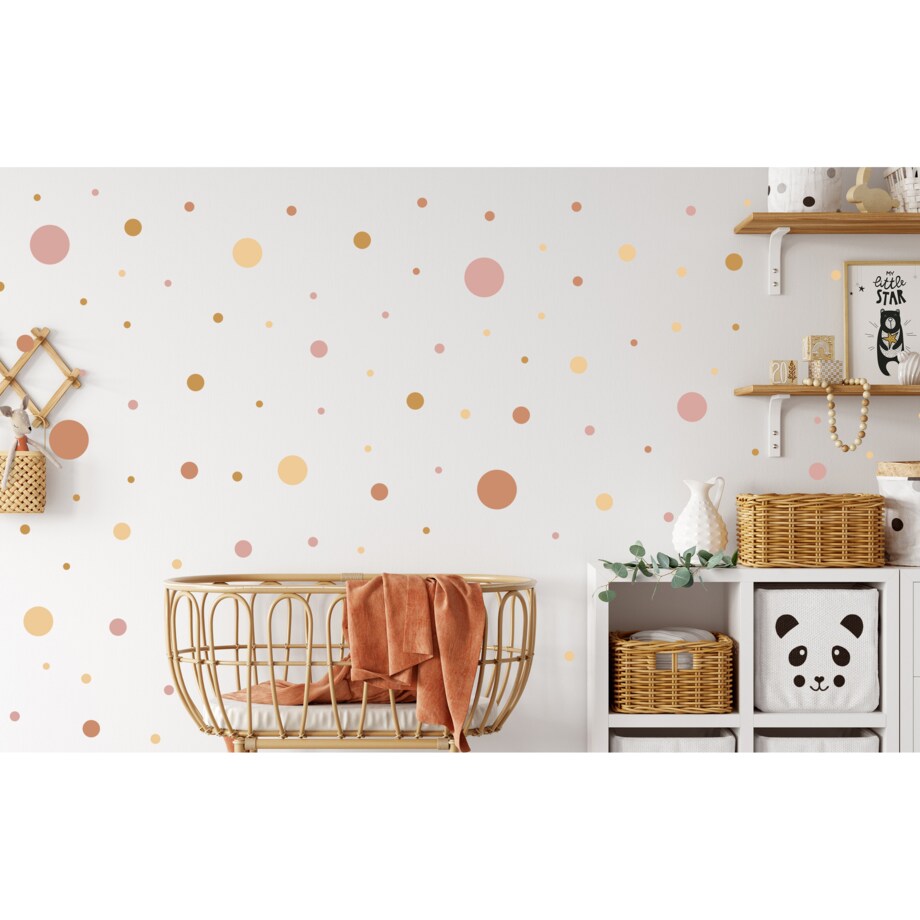 Naklejki Na Ścianę Dla Dziewczynki Drobne Kropeczki Groszki Zestaw 150szt.