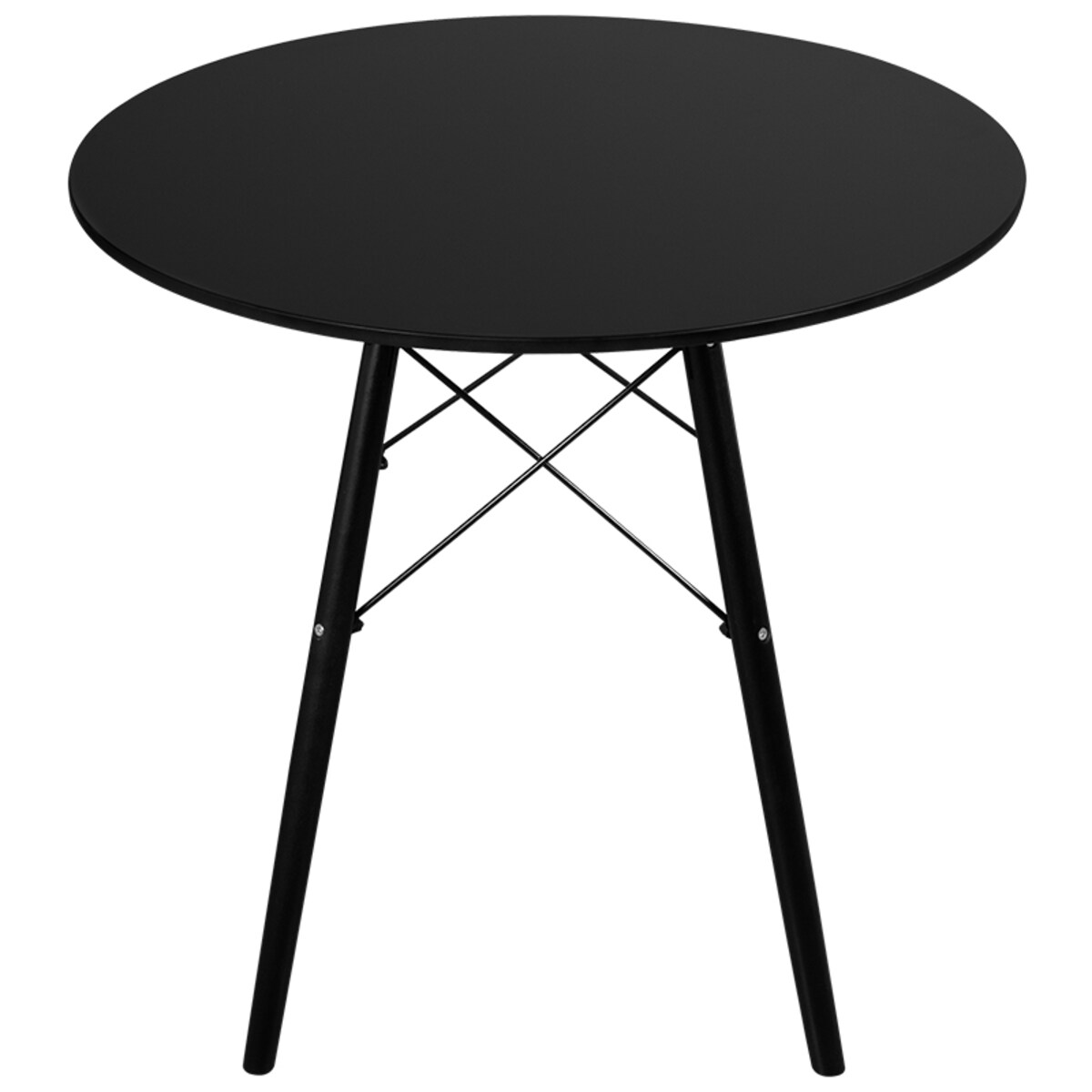 Stół 80 cm okrągły skandynawski nowoczesny do salonu jadalni czarny