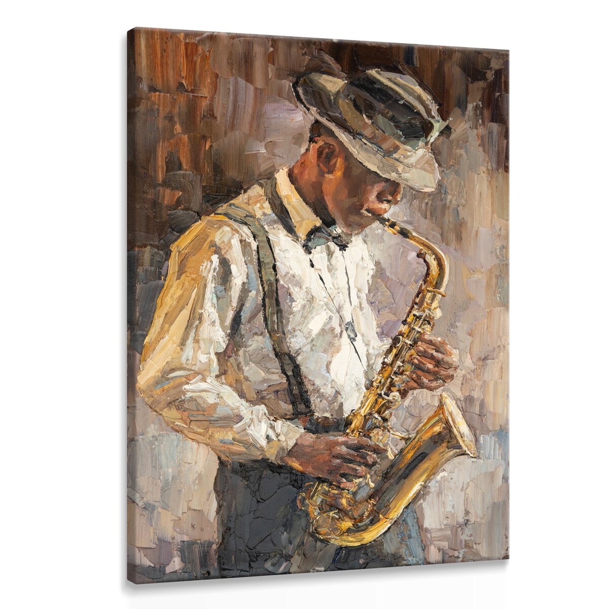 Obraz Na Płótnie Jazzman z saksofonem 80x120cm