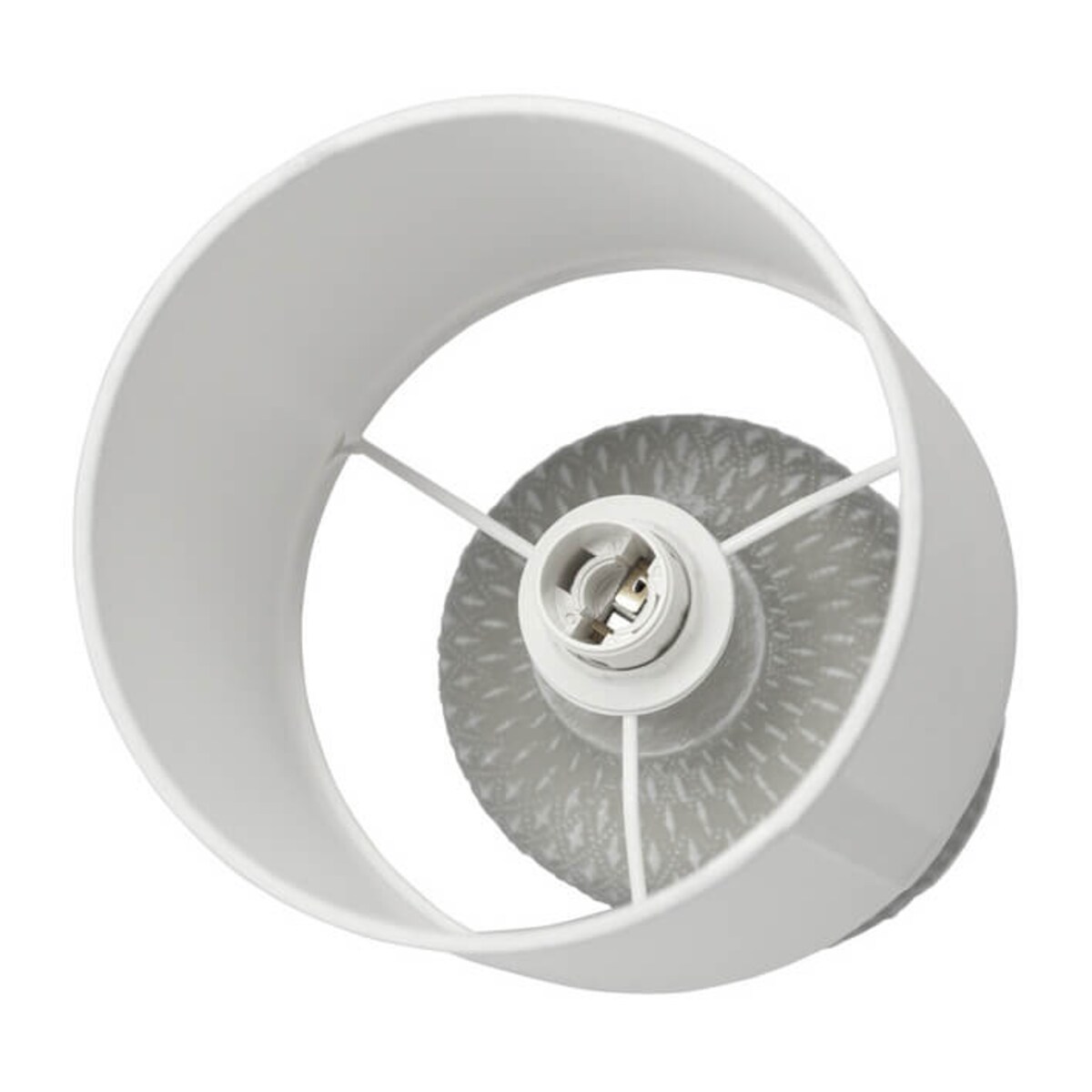 Lampka stołowa Iner 41-79886 Candellux z abażurem ceramika biała szara