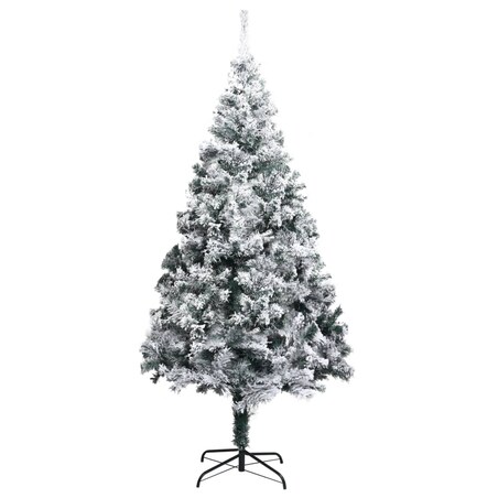 vidaXL Sztuczna choinka, ośnieżona, zielona, 240 cm, PVC