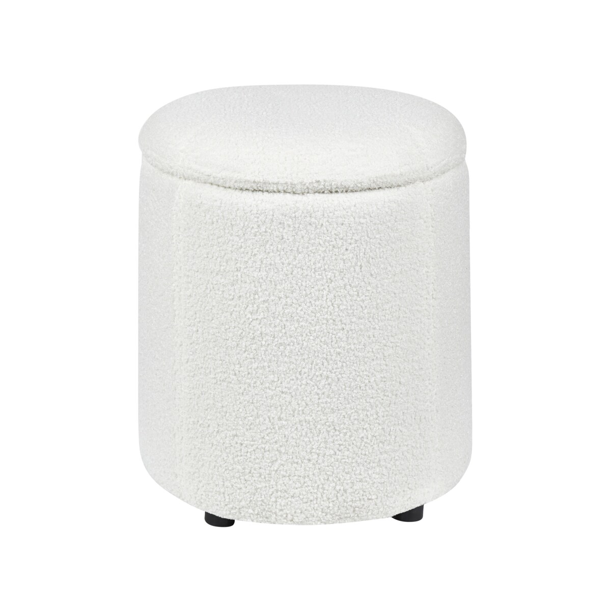 Puf ze schowkiem MARYLAND Boucle Złamana biel 38 cm 38 cm 40 cm