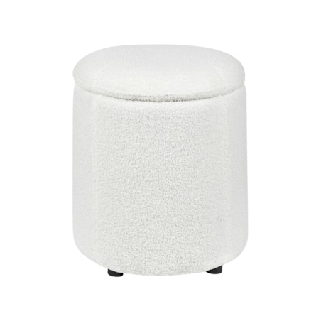 Puf ze schowkiem MARYLAND Boucle Złamana biel 38 cm 38 cm 40 cm