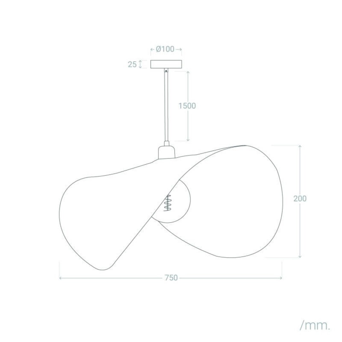 Lampa wisząca z trawy morskiej HAT 75 cm