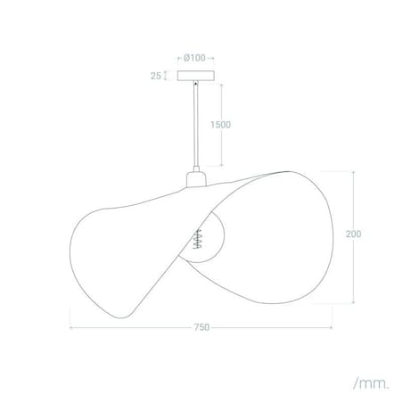 Lampa wisząca z trawy morskiej HAT 75 cm