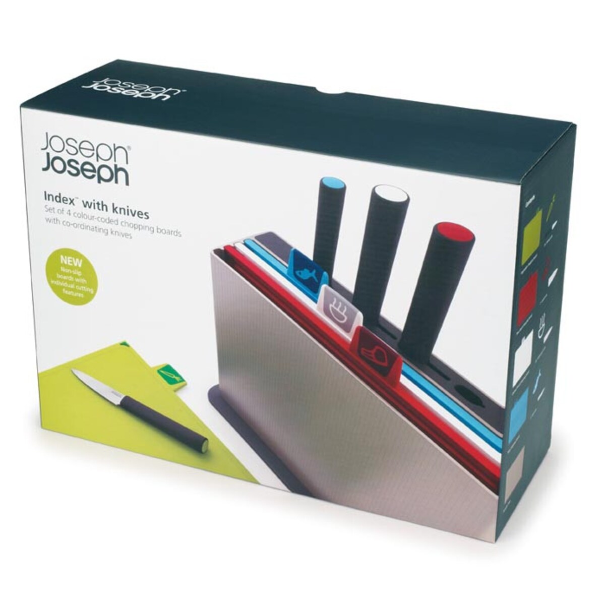 Zestaw: 4 deski + 4 noże Index, Joseph Joseph