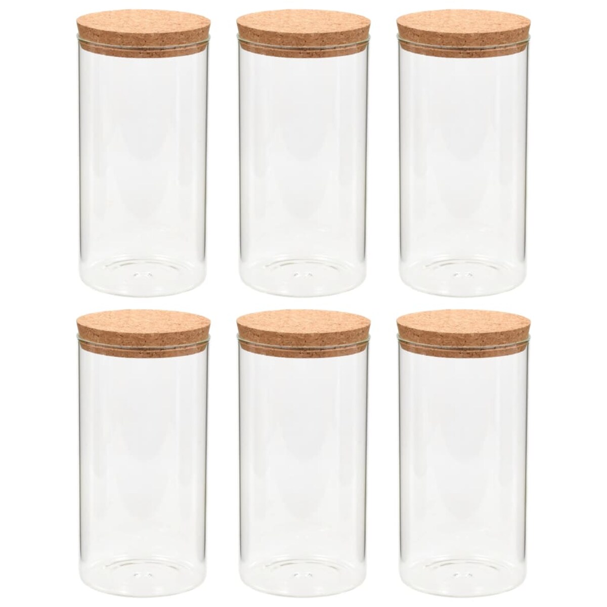 vidaXL Szklane słoje z korkową pokrywką, 6 szt., 1100 ml