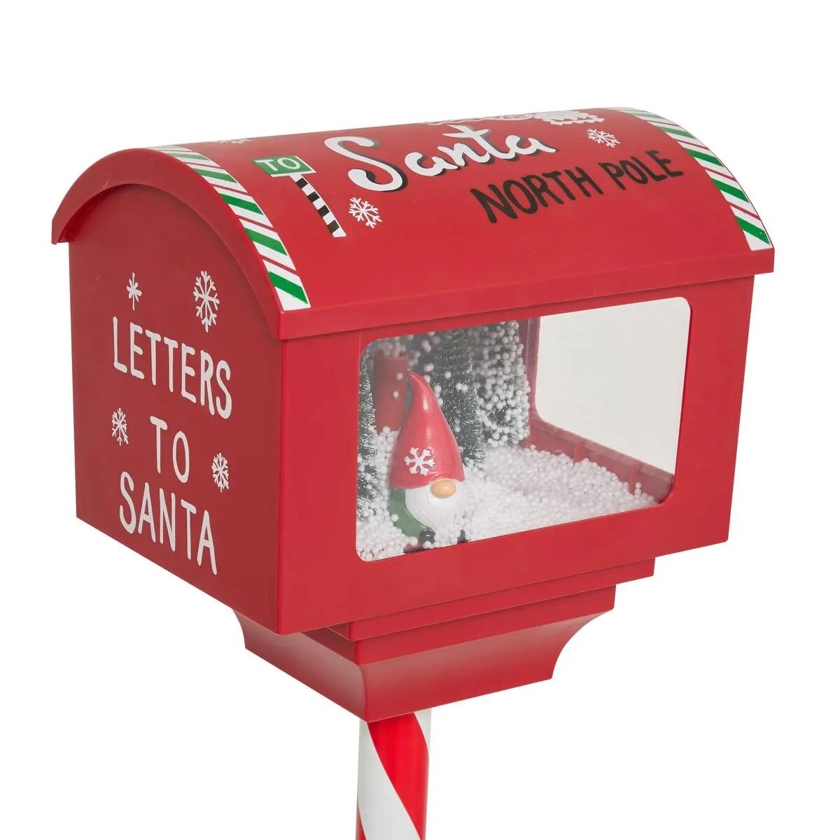 Skrzynka na listy świąteczna LED, czerwona, 120 cm