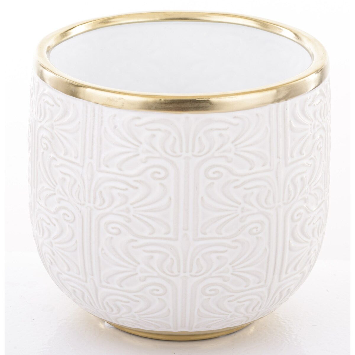 Osłonka ceramiczna biało-złota 16,5x17x17 cm TAKINKA
