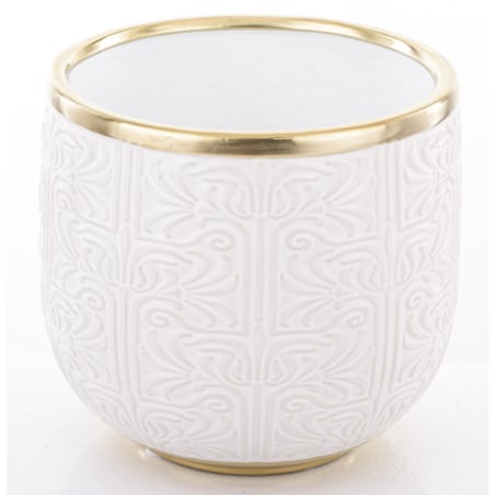 Osłonka ceramiczna biało-złota 16,5x17x17 cm TAKINKA