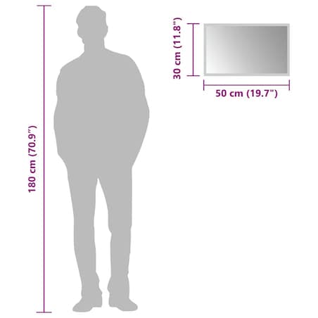 vidaXL Lustro łazienkowe z LED, 50x30 cm