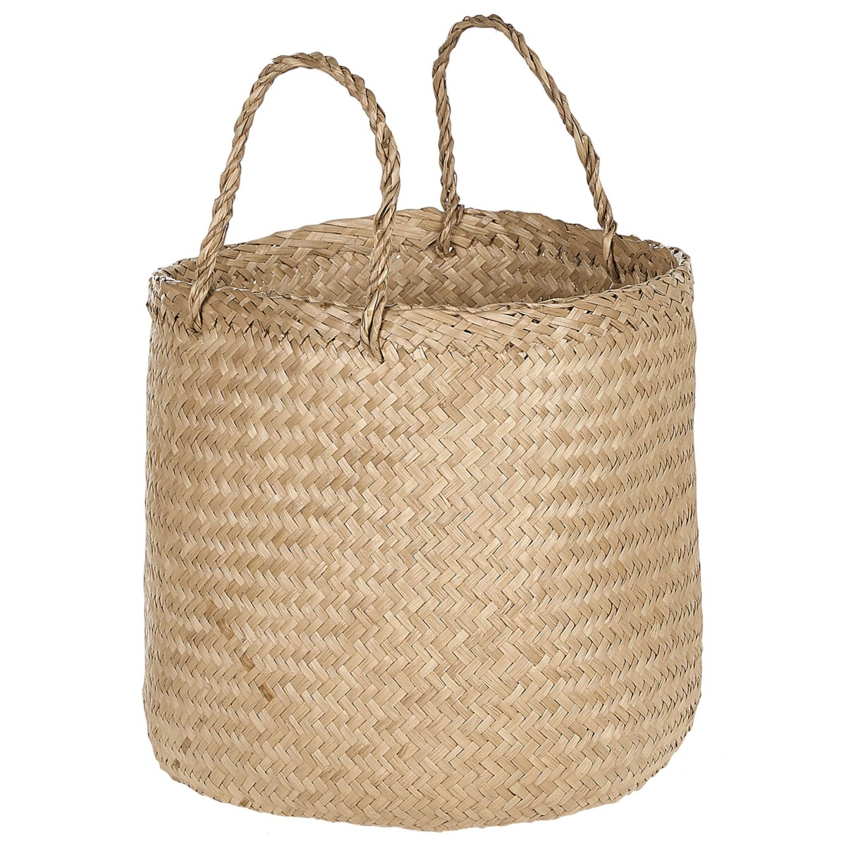 Zestaw 2 koszy z trawy morskiej jasny HALONG