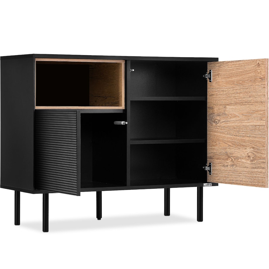 KONSIMO LOFTY Komoda loft na wysokich drewnianych nóżkach