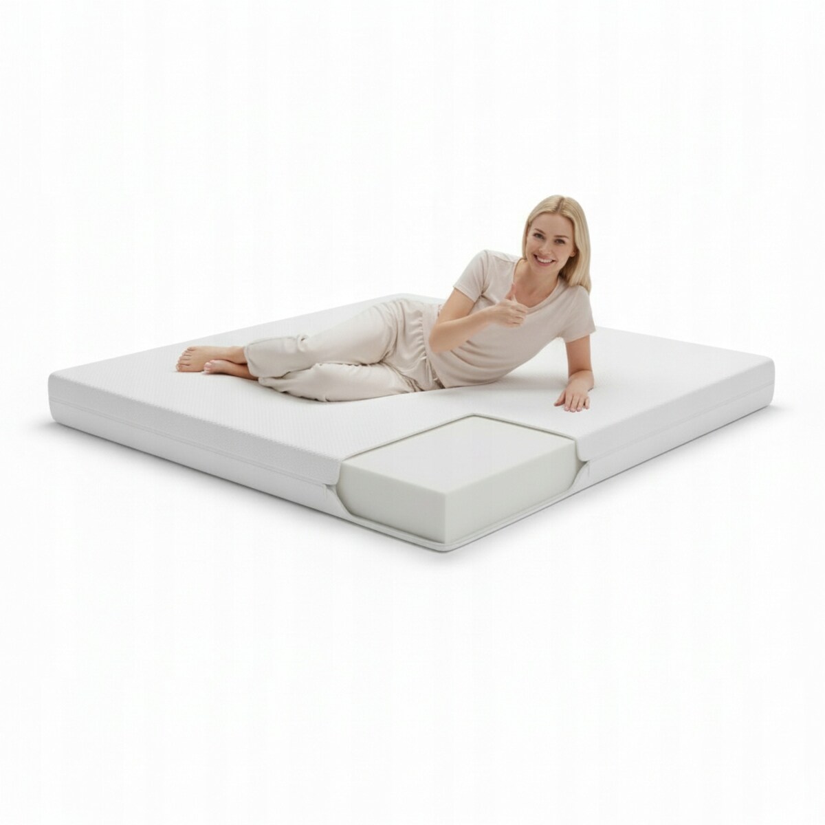 Materac Piankowy Komvortowy 140X200 16 Cm H3/H4 T28-T30 Pokrowiec Zdejmowany