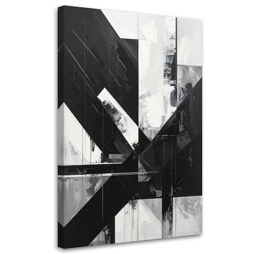 Obraz do salonu sypialni biura loftu, Czarno biała abstrakcja