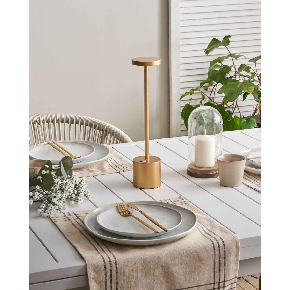 Bezprzewodowa lampa stołowa LED LIZANDRO Ze ściemniaczem Metal Złoty