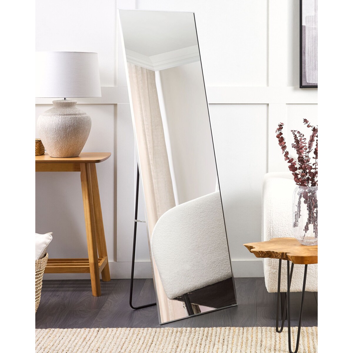 Lustro stojące BEAUVAIS 156 cm Metal Srebrny