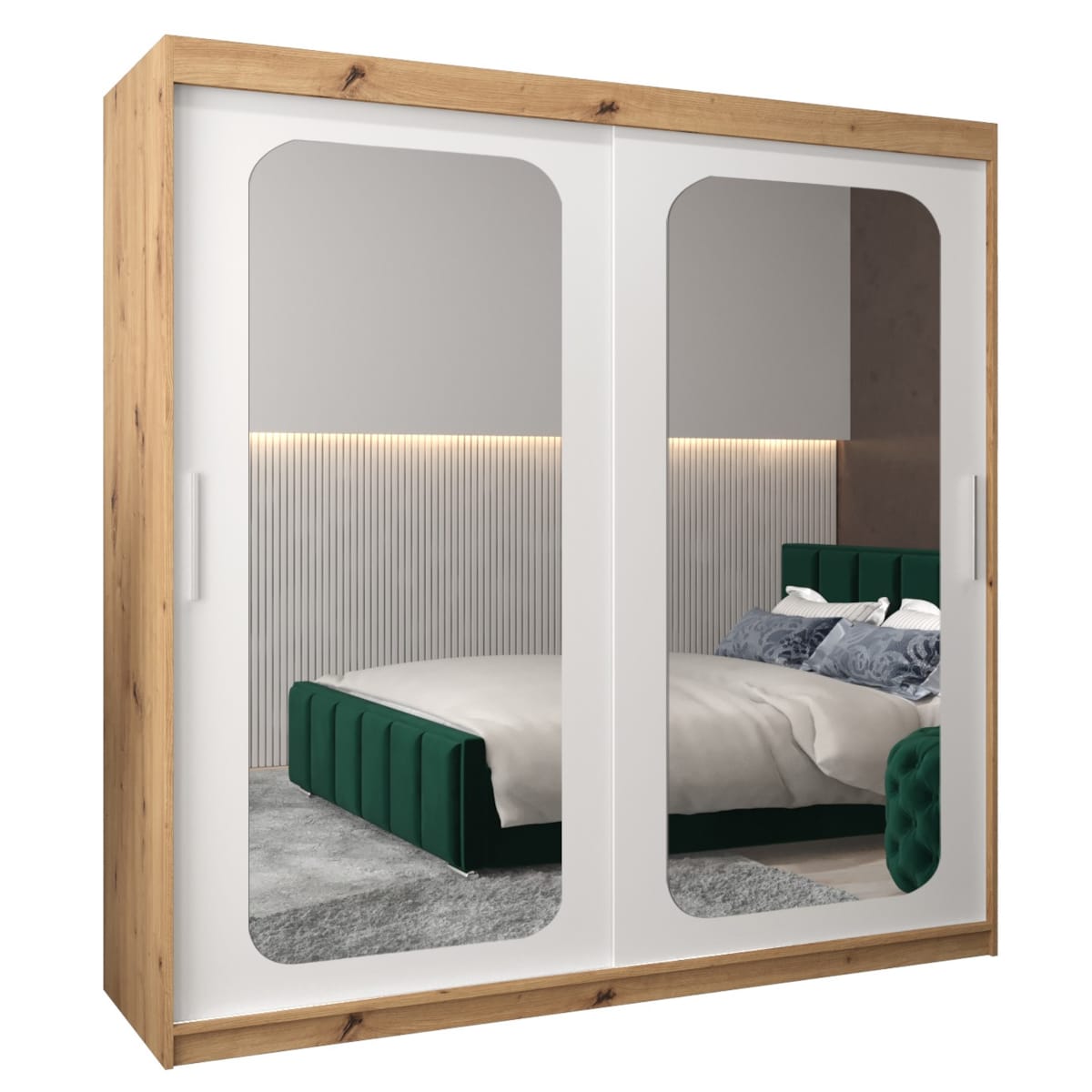 Szafa przesuwna Garderoba PROMO T3 200 artisan/biały