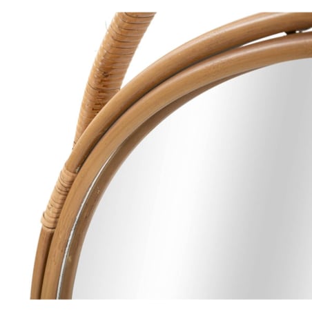 Okrągłe lustro ścienne z rattanu PANAMA, Ø 80 cm