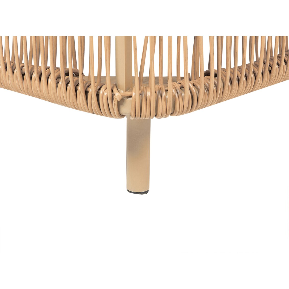 Leżak ogrodowy z poduszką OSINI Rozkładany Technorattan Beżowy