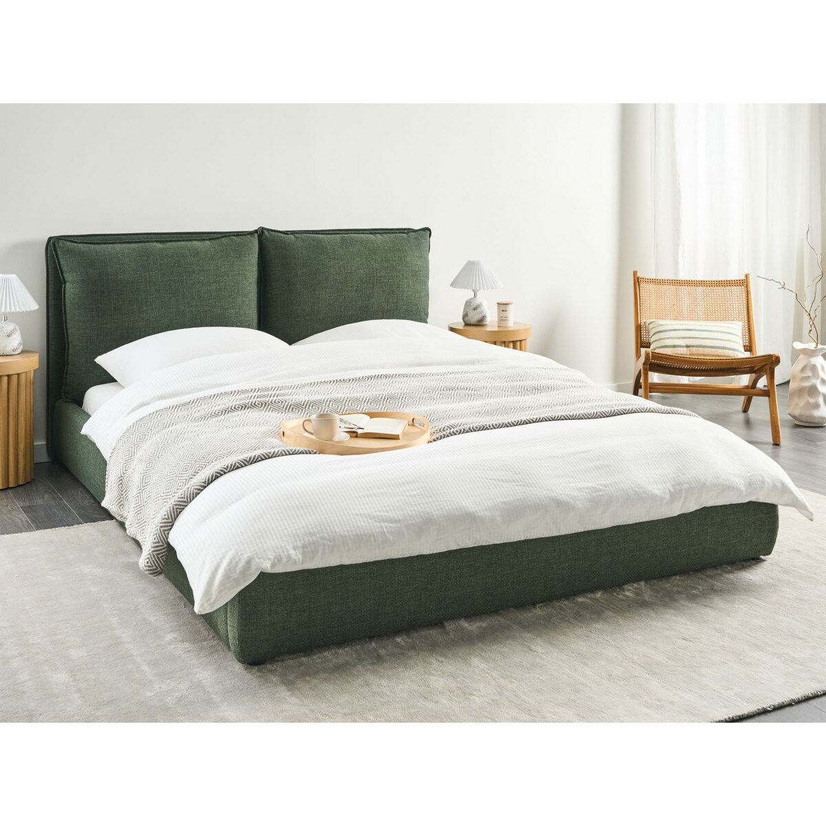 Łóżko wodne BAJONNA 160 x 200 cm Ciemnozielony