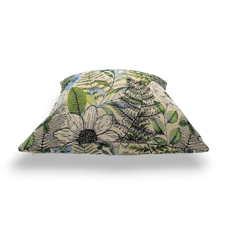 Żakardowa poduszka dekoracyjna Paprocie i Kwiaty 45x45 cm