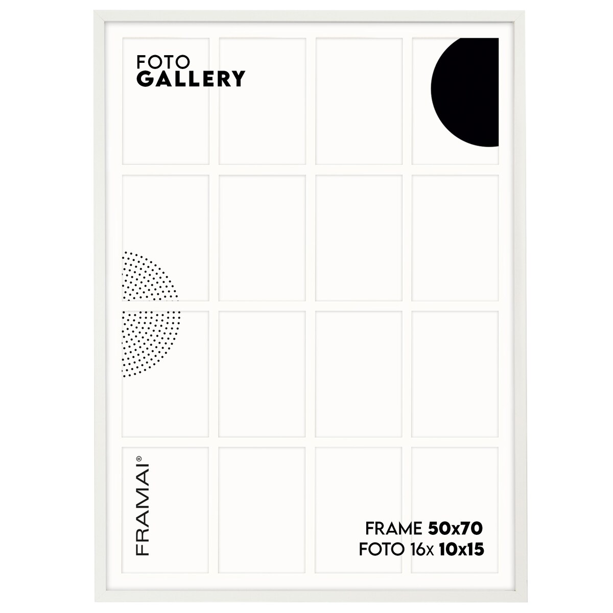 Ramka na zdjęcia 16 zdjęć 10x15 cm rama biała foto galeria 50x70 cm kolaż FRAMAI®