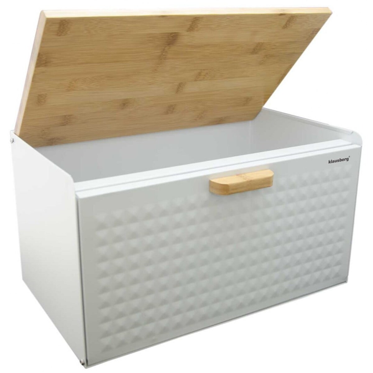Chlebak stalowo-drewniany dwustronny biały KLAUSBERG