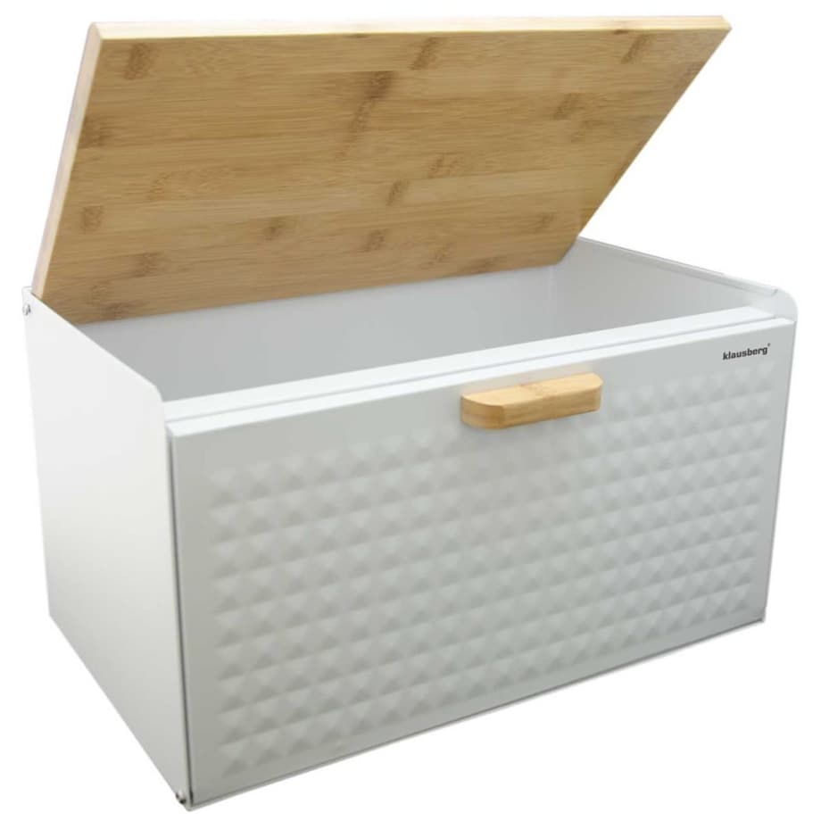 Chlebak stalowo-drewniany dwustronny biały KLAUSBERG