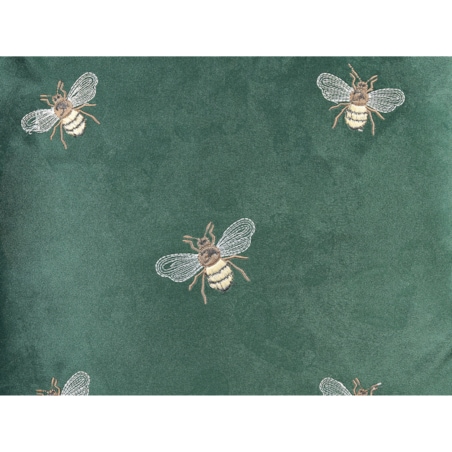 2 welurowe poduszki dekoracyjne motyw pszczół 45 x 45 cm zielone TALINUM
