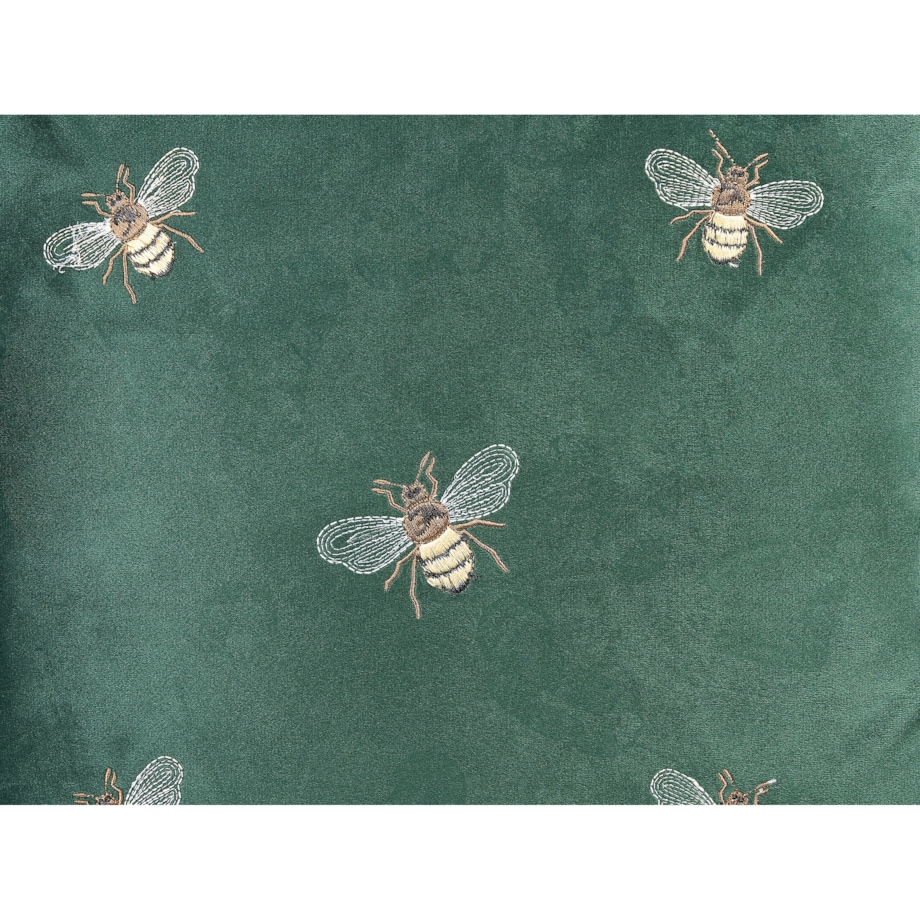 2 welurowe poduszki dekoracyjne motyw pszczół 45 x 45 cm zielone TALINUM