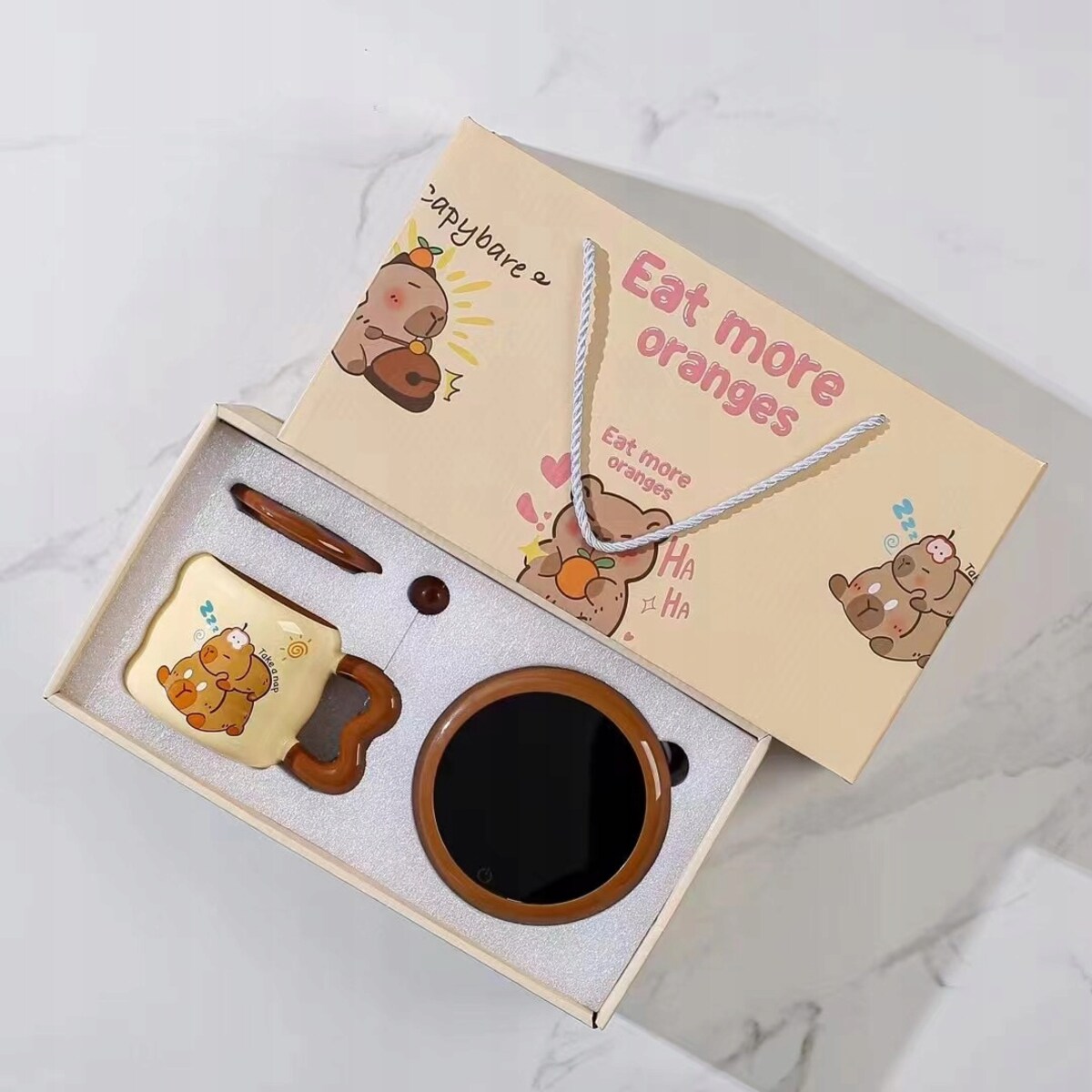 Podgrzewacz do kubka z kablem USB Duży KUBEK CERAMICZNY Świąteczny PREZENT