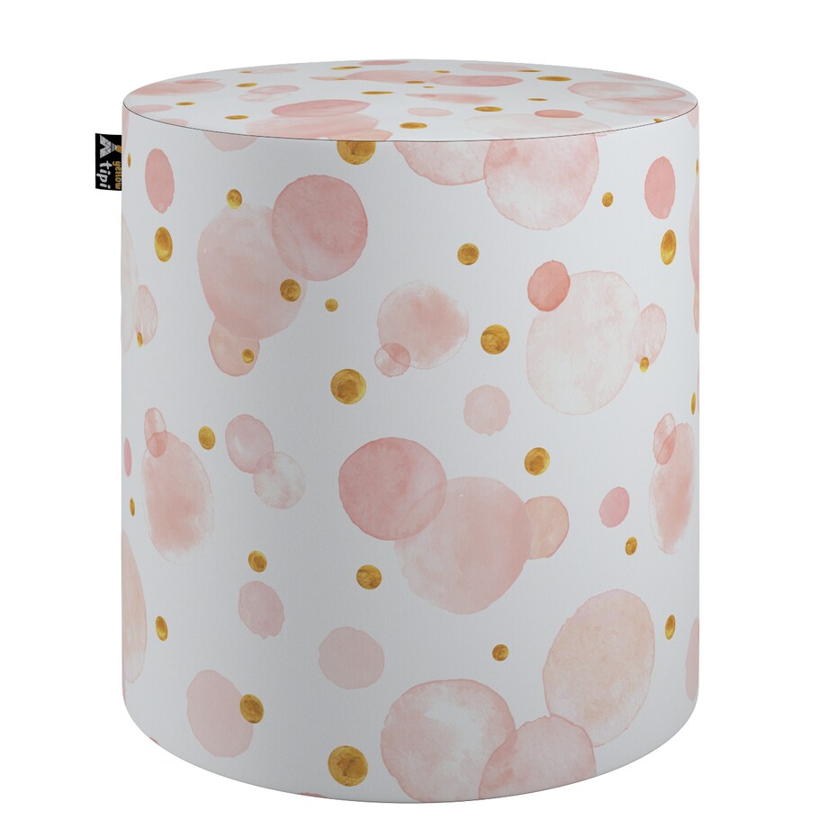 Puf Bobby, ecru-różowy, ø40, wys. 40 cm, Magic Collection