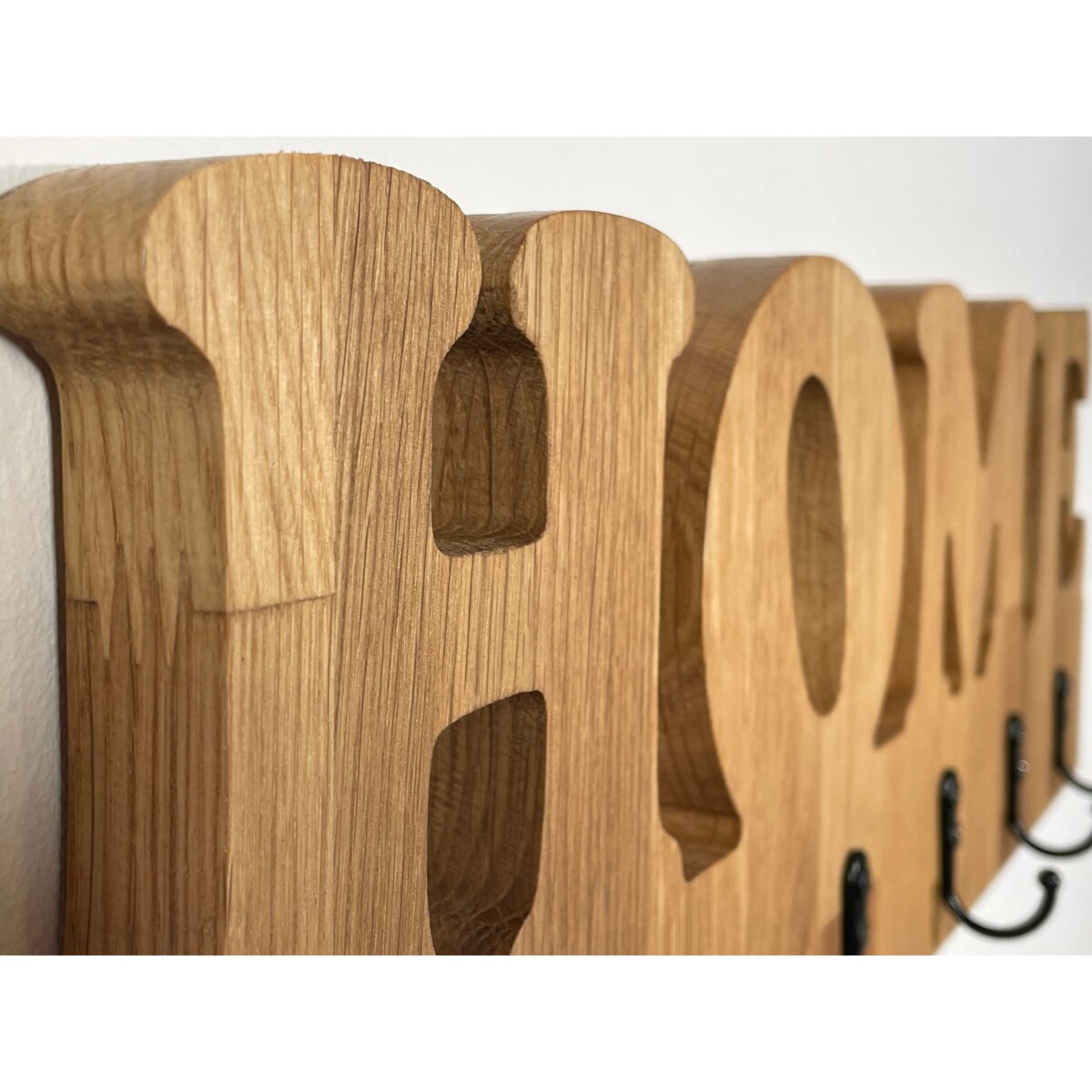 Drewniany wieszak na ścianę HOME Dębowy 50cm