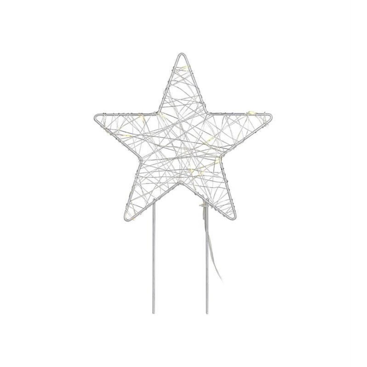 Stojąca gwiazda świąteczna LED 0,3W świetlna dekoracja srebrna