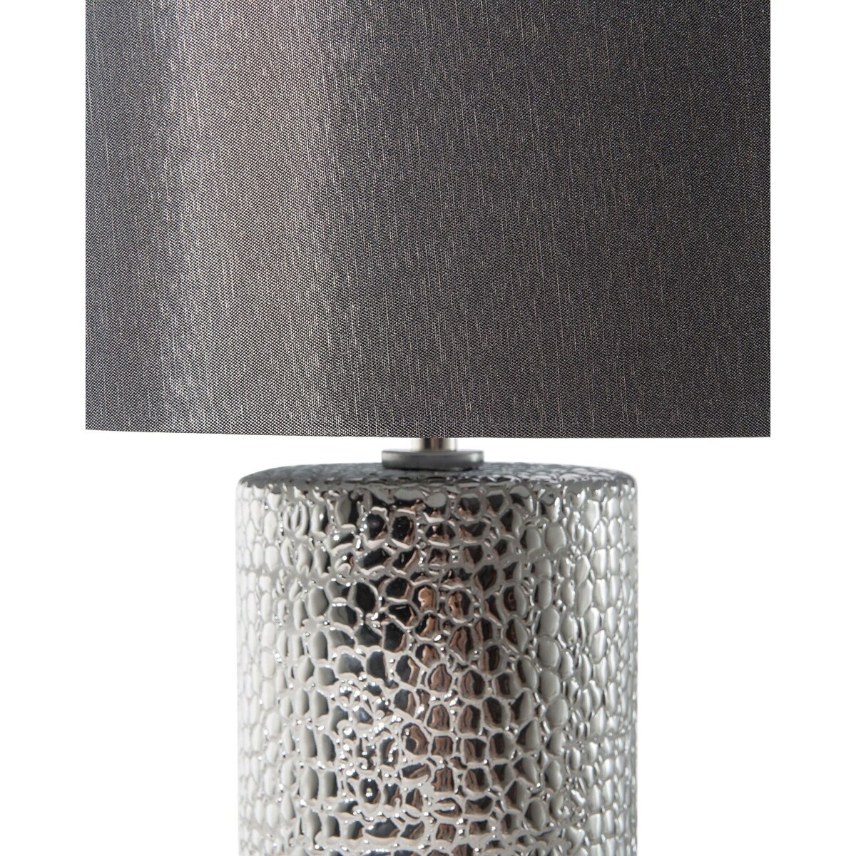 Lampka nocna porcelanowa czarno-srebrna AIKEN