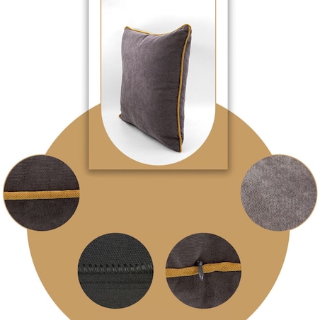 Poszewka dekoracyjna 40x40 szara, z lamówką