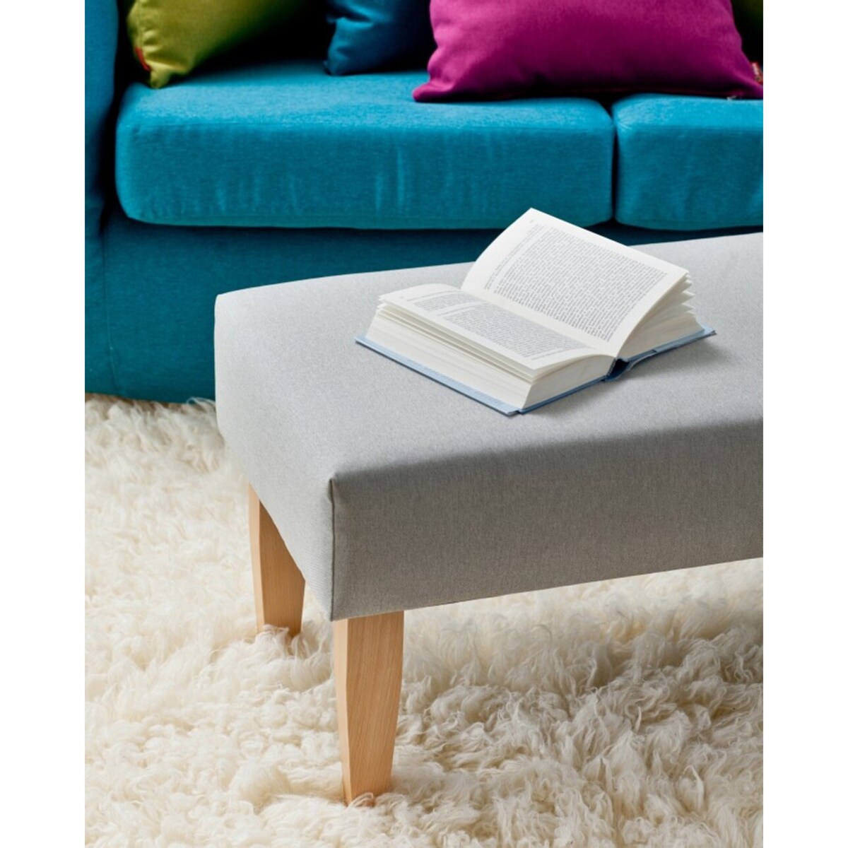 Ławka, jasny popiel, 100 x 40 x 40 cm, Etna