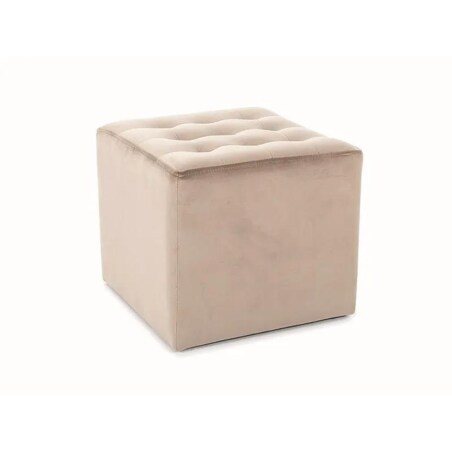 Pufa LORI VELVET ciemnobeżowa