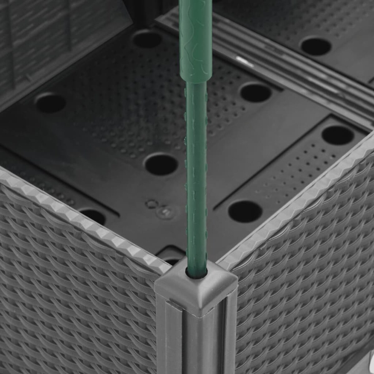 vidaXL Donica ogrodowa z kratką, jasnoszara, 160x40x142,5 cm, PP