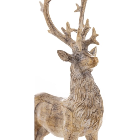 Dekoracja - figurka stojącego jelenia 35x8,5x20 cm MARRONE