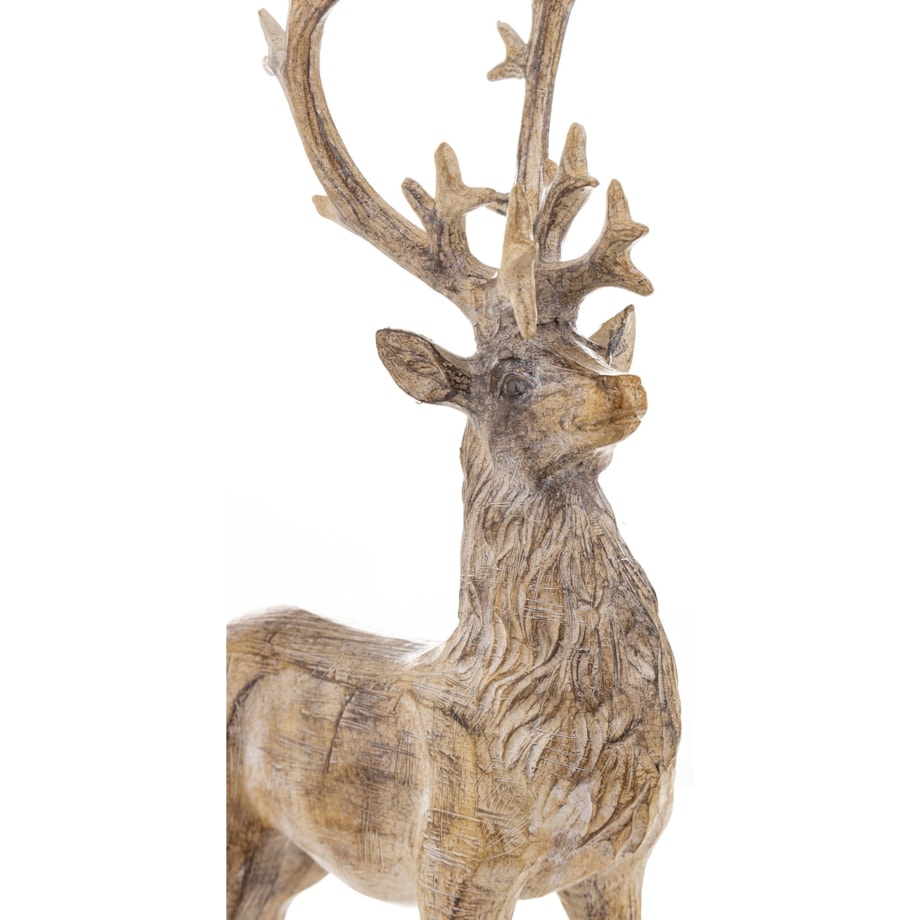Dekoracja - figurka stojącego jelenia 35x8,5x20 cm MARRONE