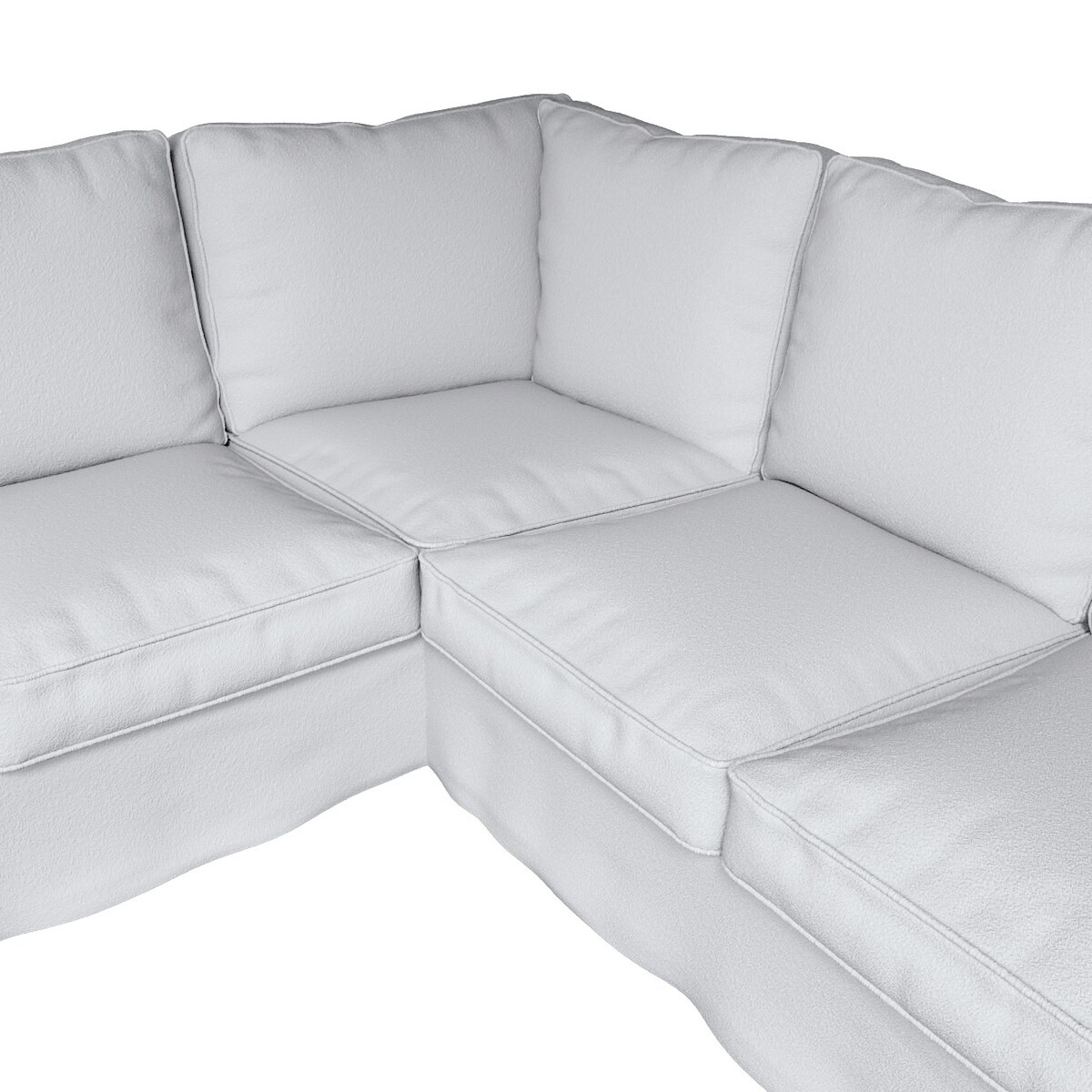 Pokrowiec na sofę narożną Ektorp, biała bukla, 240/136 x 82 x 73 cm, Boucle Teddy